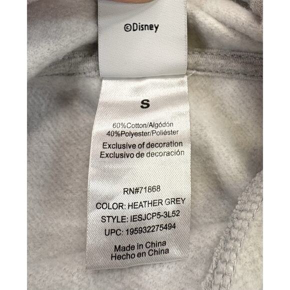 Disney Minnie Mouse Heather Gray Hooded Sweatshirt Embroidered Minnie Small - Picture 8 of 10